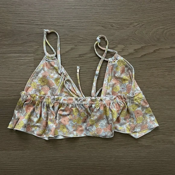 O'Neill Floral bikini top in Yellow and Pink - Picture 2 of 2